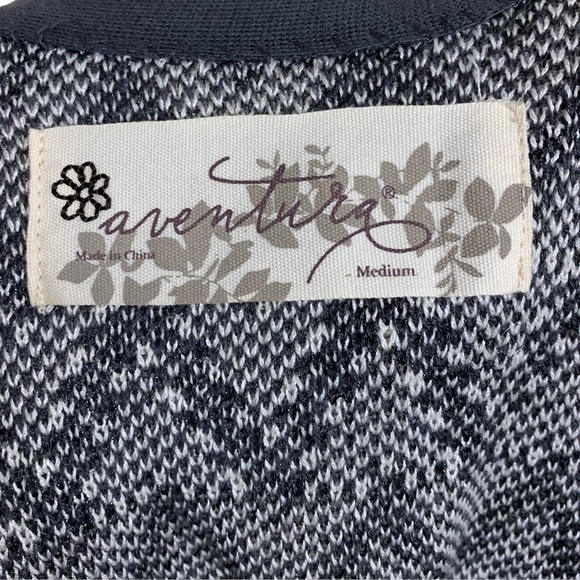 Adventura Wool Blend Striped ZigZag Single Button Cardigan Sweater Medium - Picture 5 of 9